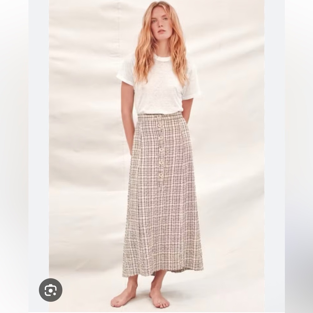 Christy Dawn Plaid Maxi Skirt - Cream and Black